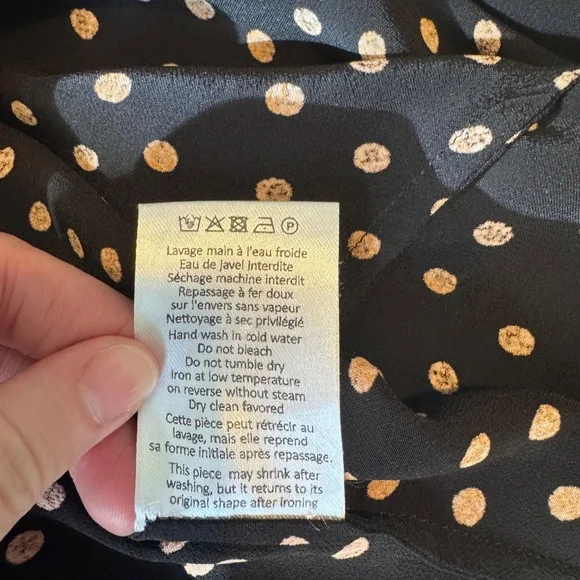 Rouje Paris Marin Midi Dress in Pois Noir Black and Ecru Polka Dots Size 38 - Picture 10 of 10